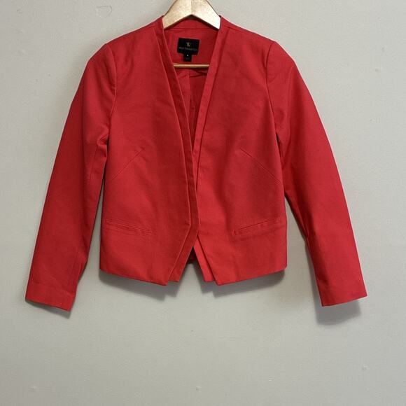 Worthington Jackets & Blazers - Worthington Collarless Open Front Crop Blazer Jacket Coral Pink Size 4